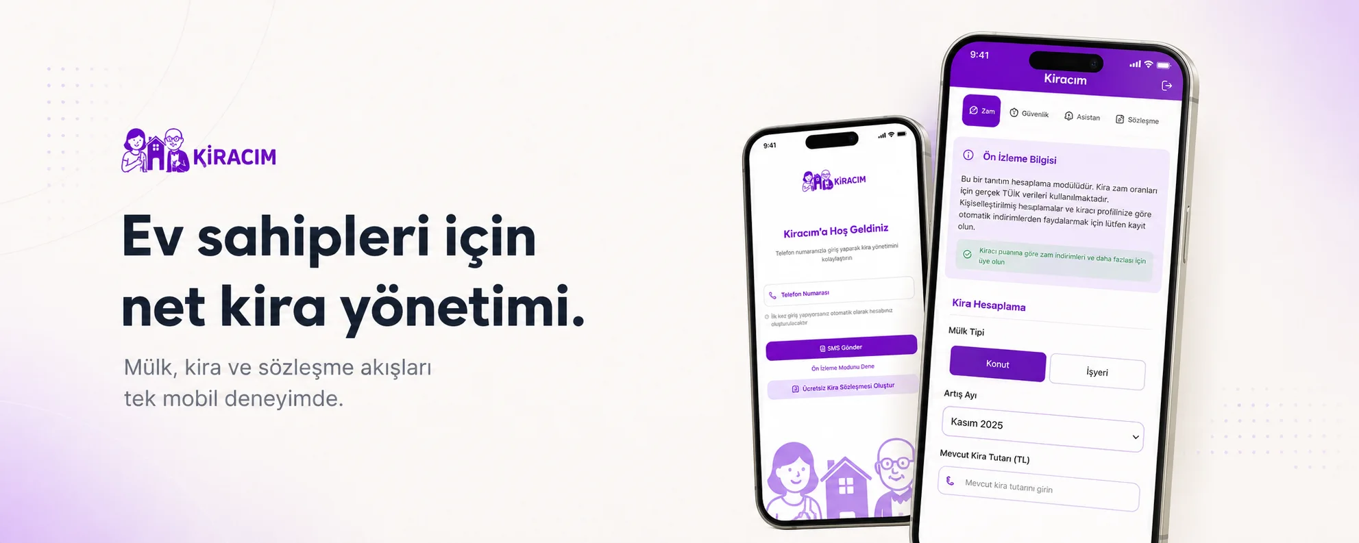 Kiracım mobil uygulamasının kira yönetimi ekranları